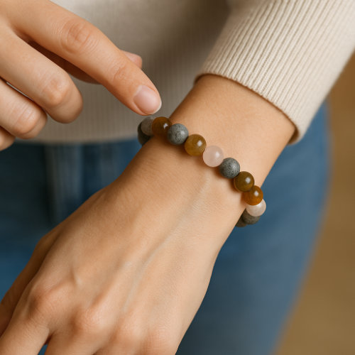 Female hand with a bracelet closeup